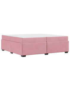 Struttura del letto con materasso Rosa 200 x 200 cm Tessuto 2