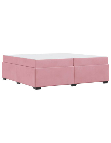 Struttura del letto con materasso Rosa 200 x 200 cm Tessuto