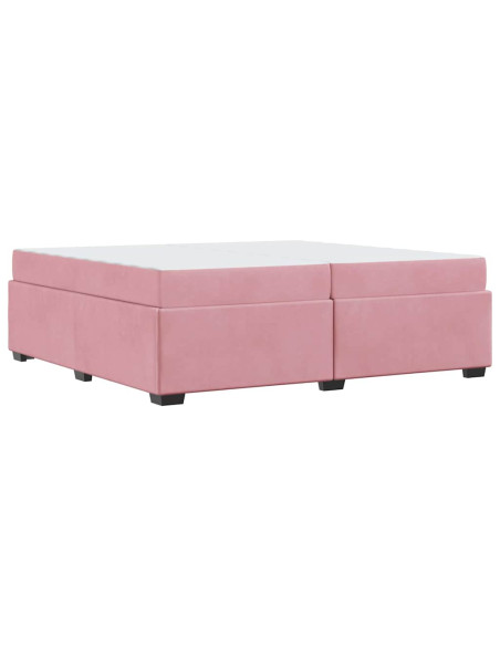 Struttura del letto con materasso Rosa 200 x 200 cm Tessuto
