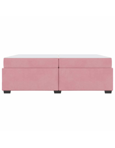 Struttura del letto con materasso Rosa 200 x 200 cm Tessuto