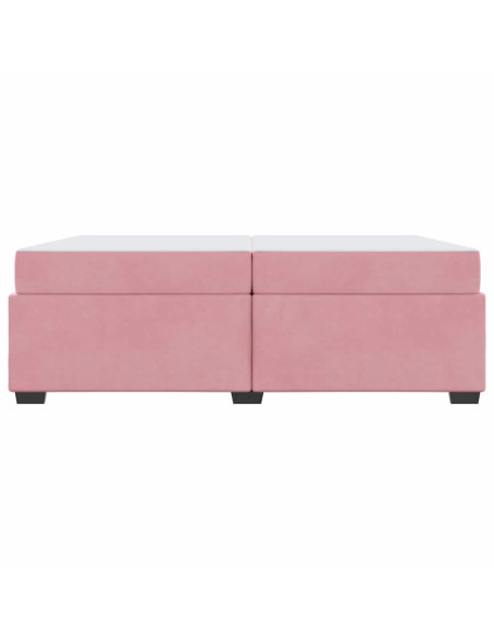 Struttura del letto con materasso Rosa 200 x 200 cm Tessuto