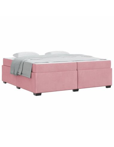 Struttura del letto con materasso Rosa 200 x 200 cm Tessuto