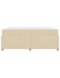 Struttura del letto con materasso Crema 180 x 200 cm Tessuto 2