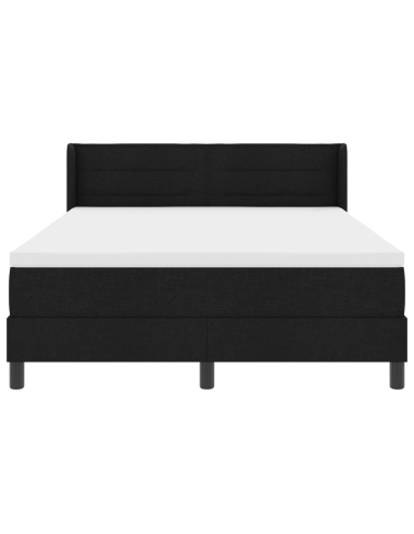 Letto a molle con materasso Nero 190 x 140 cm Poliestere