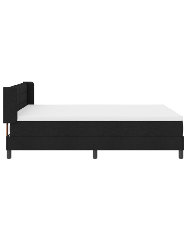 Letto a molle con materasso Nero 190 x 140 cm Poliestere