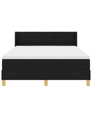 Letto a molle con materasso Nero 200 x 140 cm Poliestere