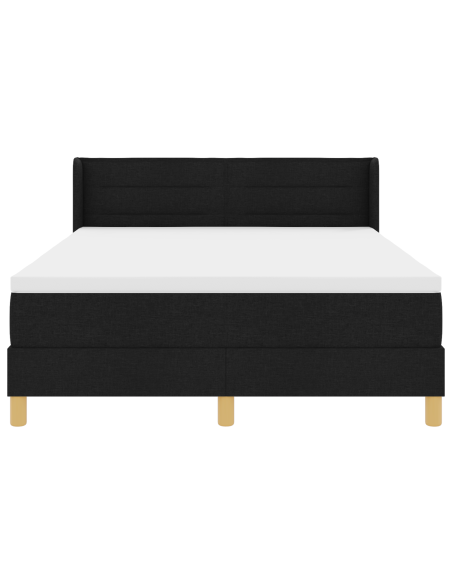 Letto a molle con materasso Nero 200 x 140 cm Poliestere