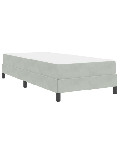 Letto a molle con materasso Grigio chiaro 80 x 220 cm Tessuto