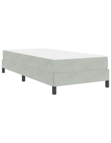Letto a molle con materasso Grigio chiaro 90 x 220 cm Tessuto