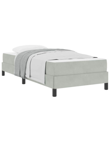 Letto a molle con materasso Grigio chiaro 90 x 220 cm Tessuto