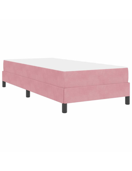 Letto a molle con materasso Rosa 90 x 220 cm Tessuto