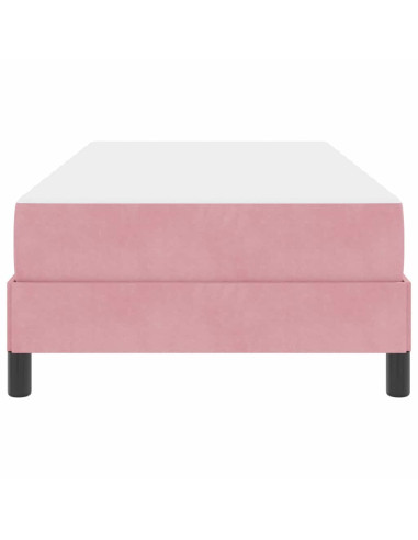 Letto a molle con materasso Rosa 90 x 220 cm Tessuto