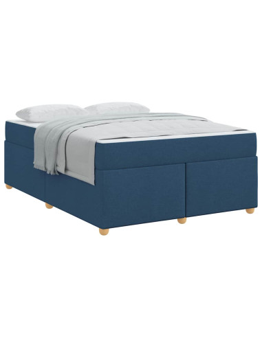 Struttura del letto con materasso Blu 140 x 200 cm Tessuto