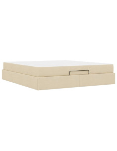 Struttura letto con materasso con materasso 2 pcs Crema Tessuto 2