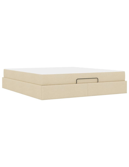 Struttura letto con materasso con materasso 2 pcs Crema Tessuto