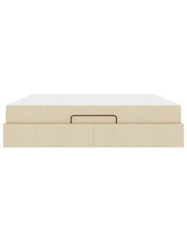 Struttura letto con materasso con materasso 2 pcs Crema Tessuto