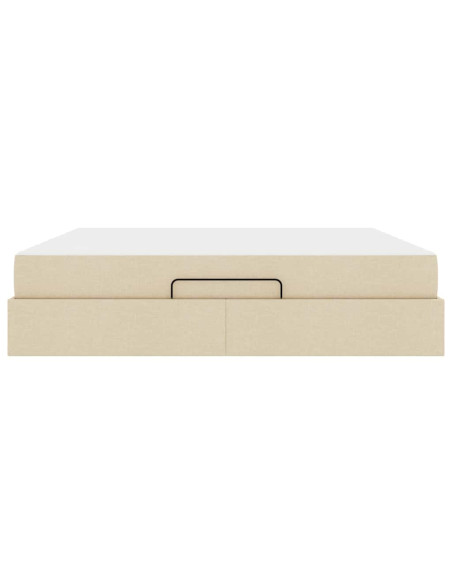 Struttura letto con materasso con materasso 2 pcs Crema Tessuto