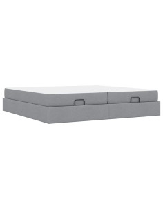 Struttura letto con materasso 2 pcs Grigio chiaro Tessuto 2