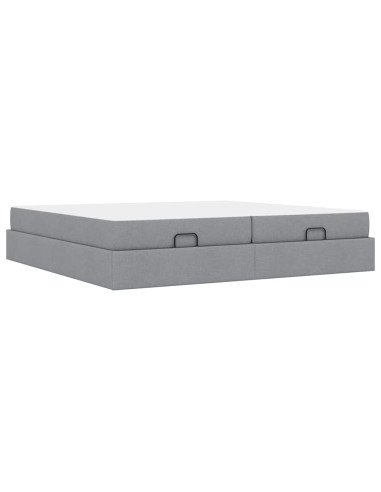 Struttura letto con materasso 2 pcs Grigio chiaro Tessuto