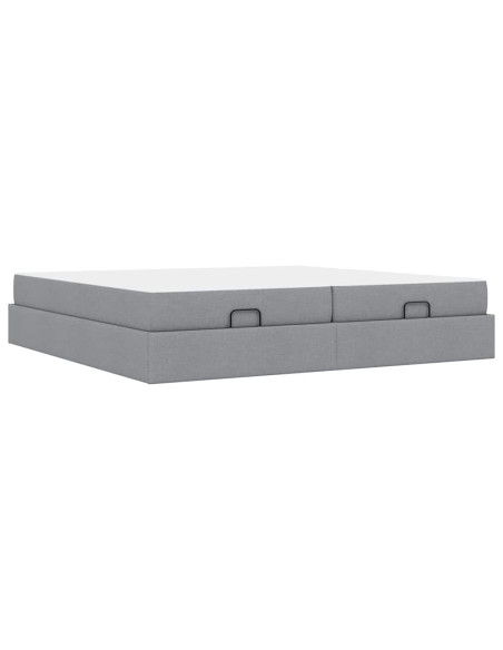 Struttura letto con materasso 2 pcs Grigio chiaro Tessuto