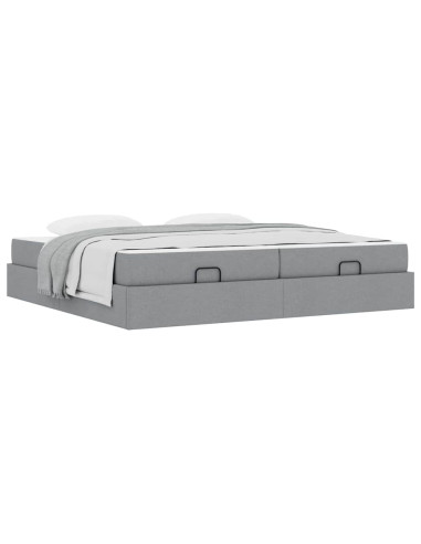 Struttura letto con materasso 2 pcs Grigio chiaro Tessuto