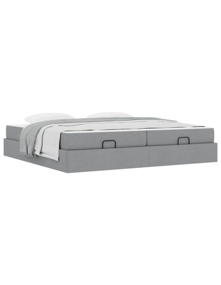 Struttura letto con materasso 2 pcs Grigio chiaro Tessuto