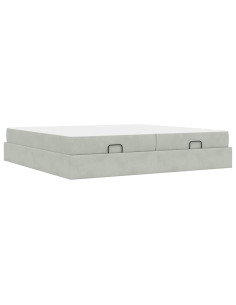 Struttura letto con materasso 2 pcs Grigio chiaro Velluto 2