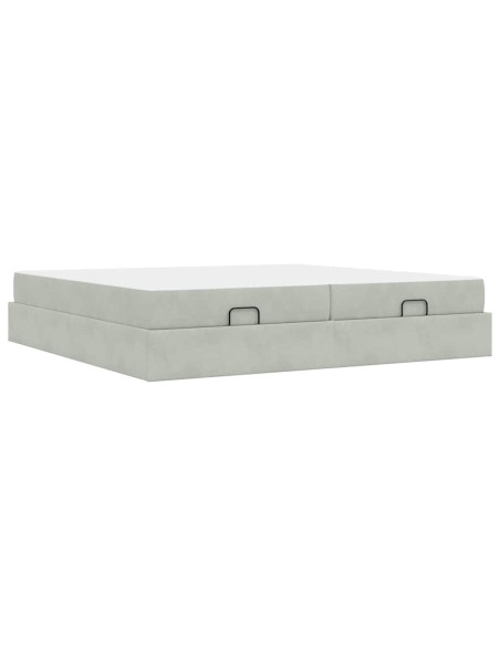 Struttura letto con materasso 2 pcs Grigio chiaro Velluto