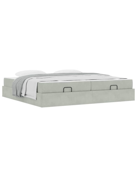 Struttura letto con materasso 2 pcs Grigio chiaro Velluto