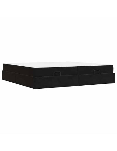 Struttura letto con materasso con materasso 2 pcs Nero Velluto