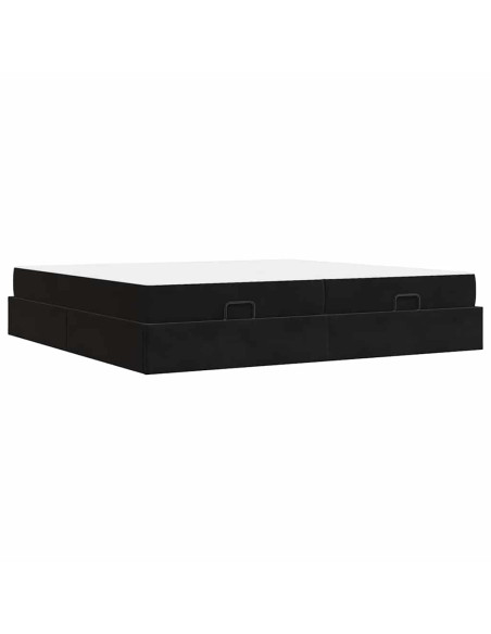 Struttura letto con materasso con materasso 2 pcs Nero Velluto
