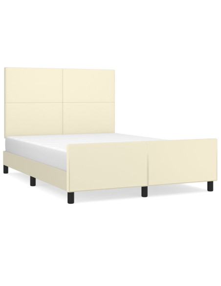 Giroletto con Testiera Crema 140x190 cm in Similpelle