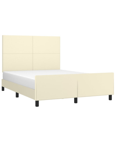 Giroletto con Testiera Crema 140x190 cm in Similpelle