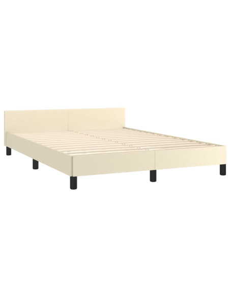 Giroletto con Testiera Crema 140x190 cm in Similpelle