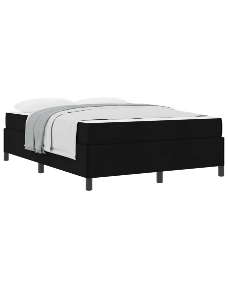 Letto a molle con materasso Nero 140 x 190 cm Tessuto