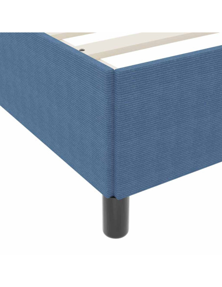 Struttura del letto con materasso Blu 120 x 190 cm Tessuto