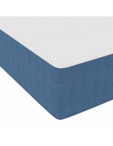 Struttura del letto con materasso Blu 120 x 190 cm Tessuto