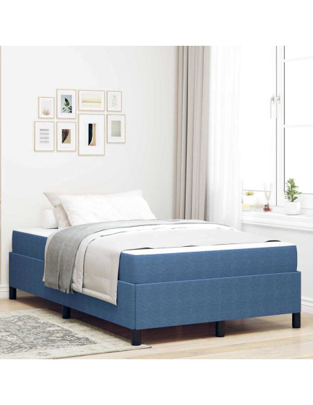 Struttura del letto con materasso Blu 120 x 190 cm Tessuto