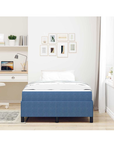 Struttura del letto con materasso Blu 120 x 190 cm Tessuto
