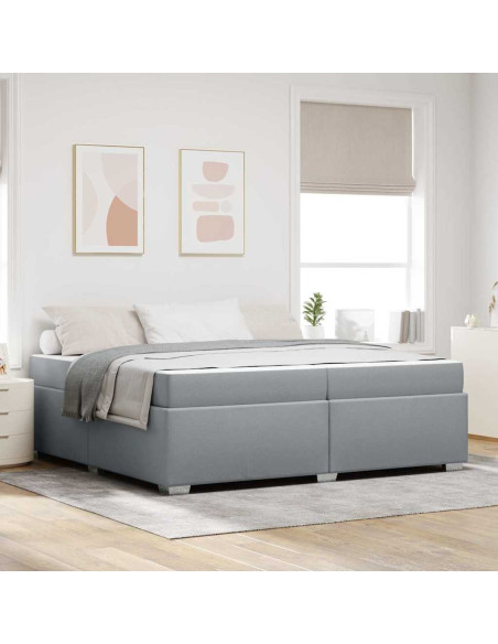 Struttura del letto Grigio chiaro 200 x 200 cm Tessuto