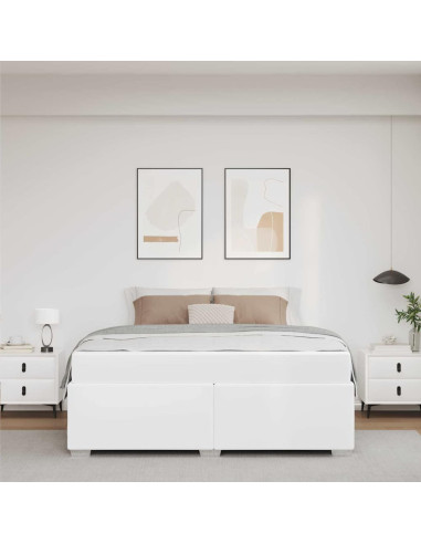 Struttura del letto con materasso Bianco 160 x 200 cm Tessuto