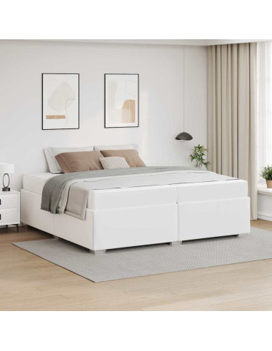 Struttura del letto con materasso Bianco 200 x 200 cm Tessuto