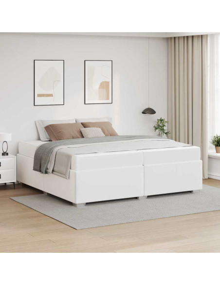 Struttura del letto con materasso Bianco 200 x 200 cm Tessuto