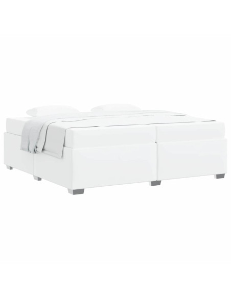 Struttura del letto con materasso Bianco 200 x 200 cm Tessuto