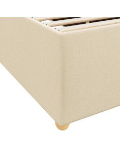 Struttura del letto con materasso Crema 120 x 190 cm Tessuto 2
