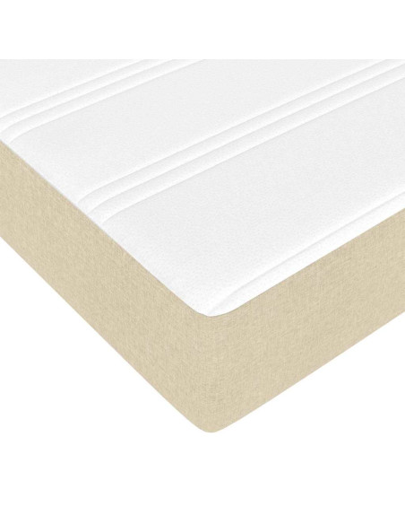 Struttura del letto con materasso Crema 120 x 190 cm Tessuto