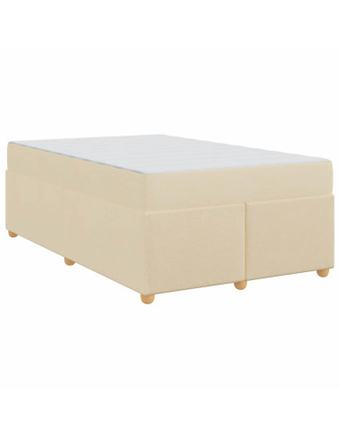 Struttura del letto con materasso Crema 120 x 190 cm Tessuto