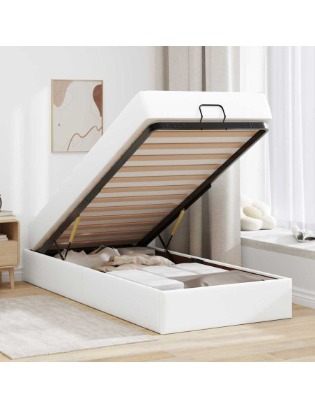 Struttura letto con materasso con materasso 2 pcs Bianco PVC