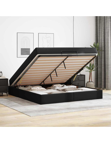 Struttura letto con materasso con materasso 2 pcs Nero PVC