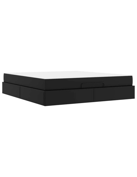 Struttura letto con materasso con materasso 2 pcs Nero PVC